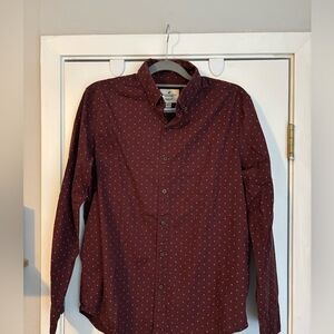 American Eagle Outfitters Maroon Button Down Shirt
